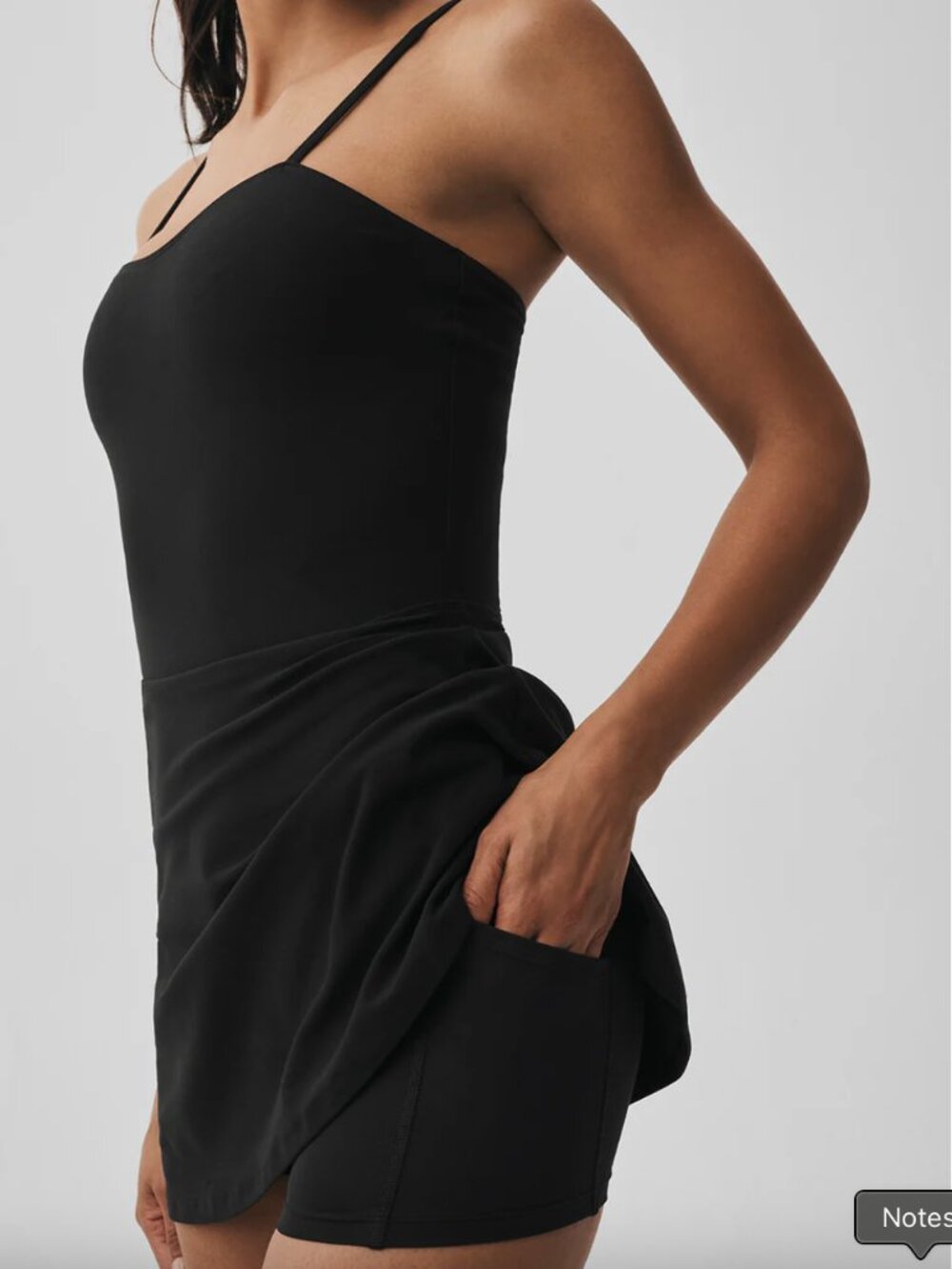 Alo Yoga Alosoft Courtside Tennis Dress - Black - Size M - Picture 4 of 8